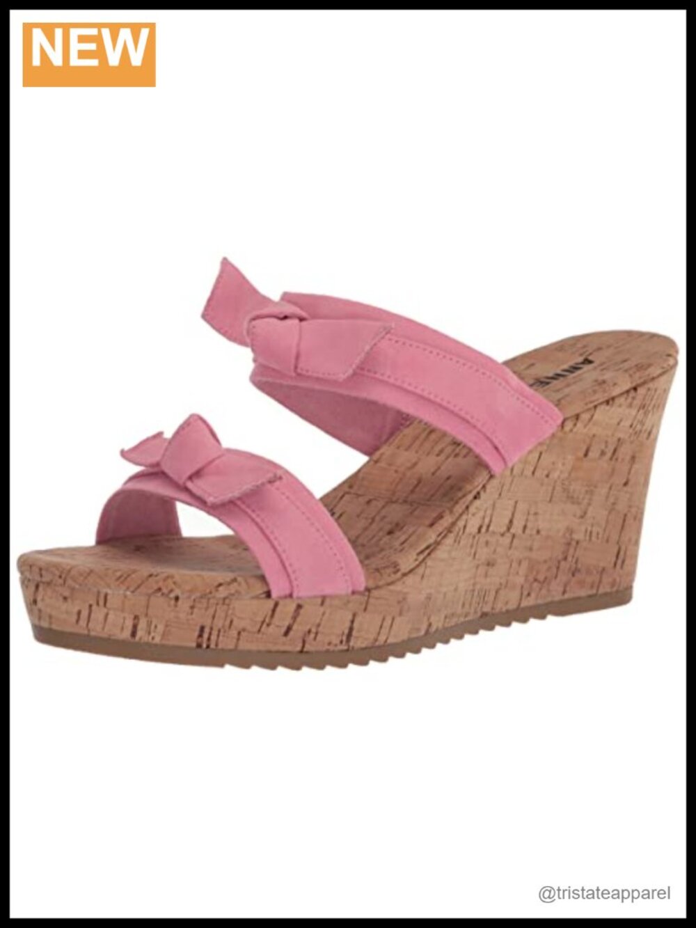 Anne Klein Whisper Wedge Sandal Slip-On Double Strap